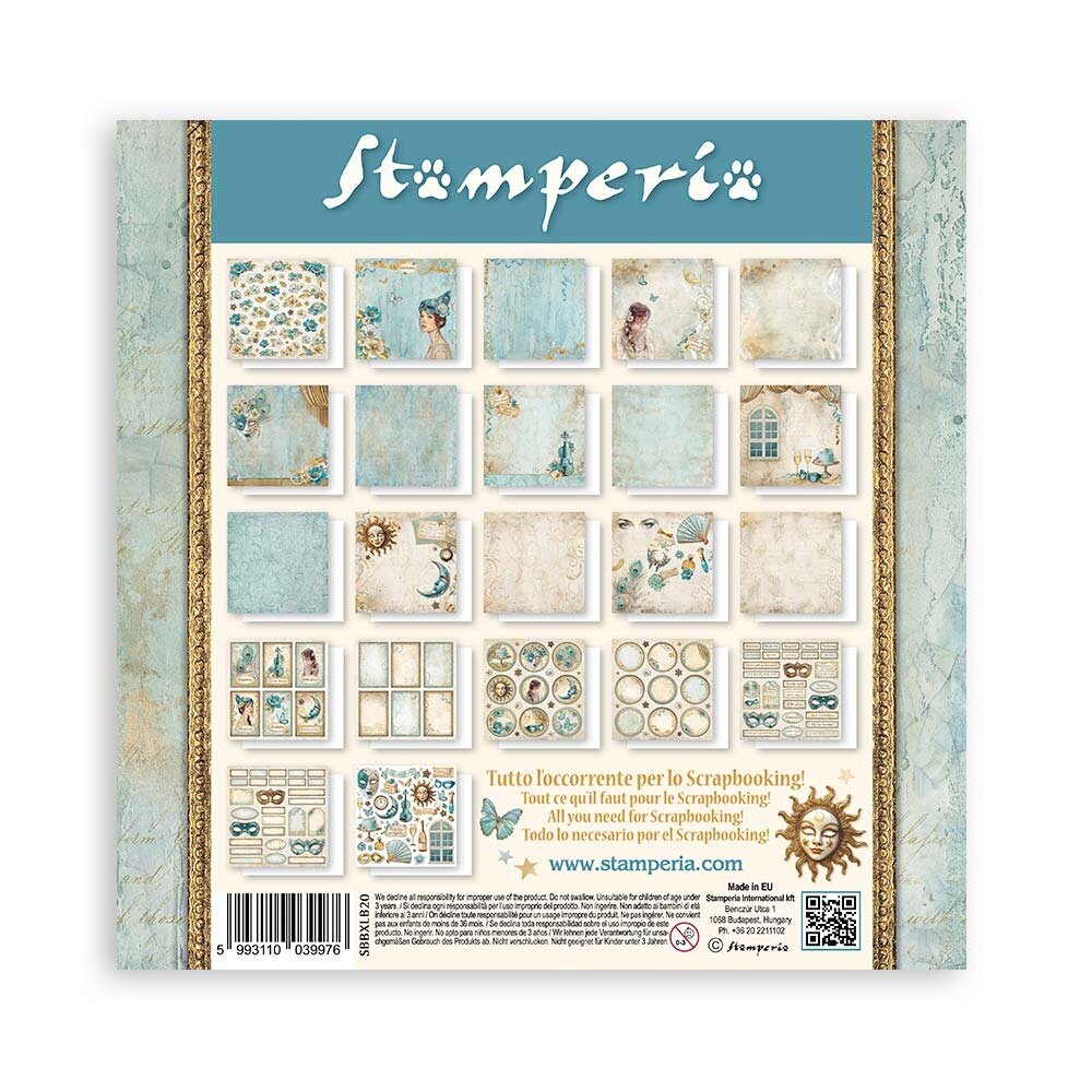 Stamperia Masquerade 12x12 Inch Paper Pack Maxi (Single Face) (SBBXLB20) Stamperia Masquerade 12x12 Inch Paper Pack Maxi (Single Face) (SBBXLB20)
