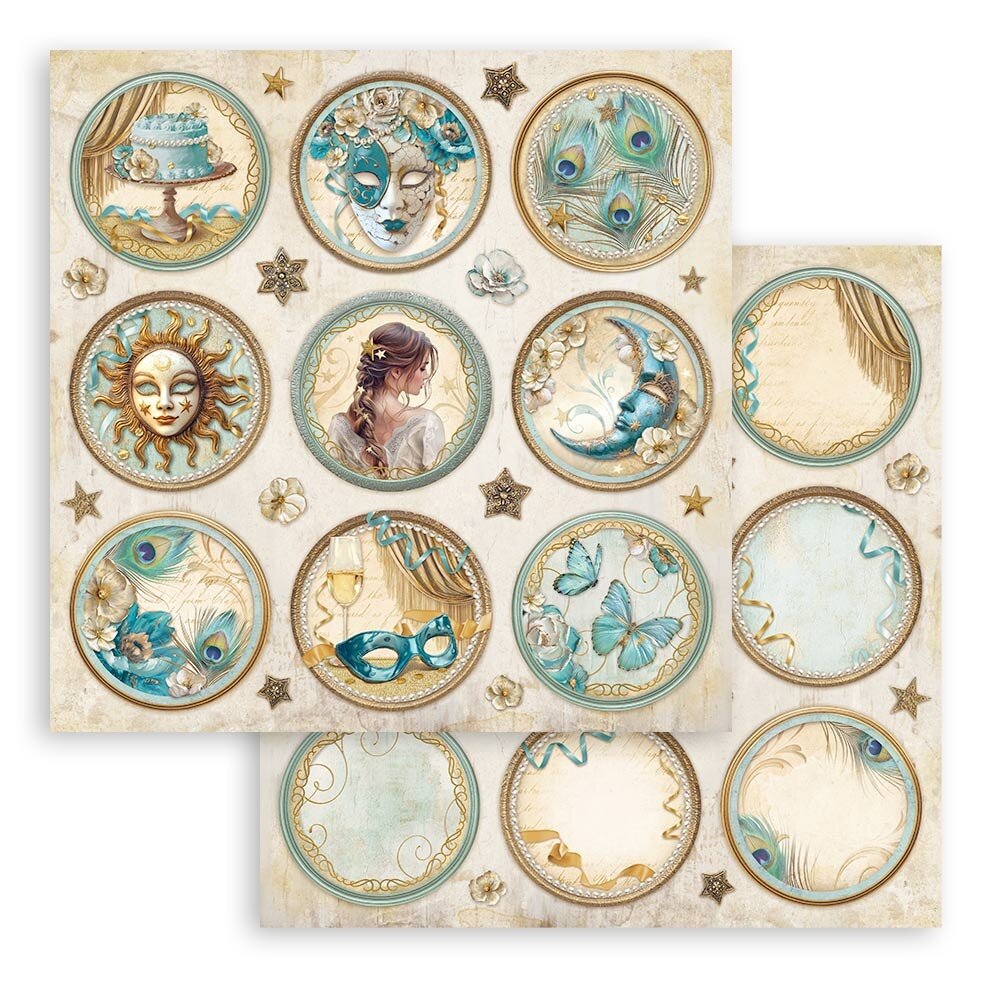 Stamperia Masquerade 8x8 Inch Paper Pack (SBBS121) Stamperia Masquerade 8x8 Inch Paper Pack (SBBS121)