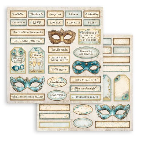 Stamperia Masquerade 8x8 Inch Paper Pack (SBBS121) Stamperia Masquerade 8x8 Inch Paper Pack (SBBS121)