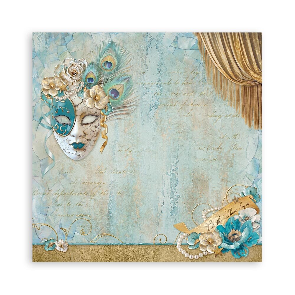 Stamperia Masquerade 8x8 Inch Paper Pack Maxi (Single Face) (SBBSXB08) Stamperia Masquerade 8x8 Inch Paper Pack Maxi (Single Face) (SBBSXB08)