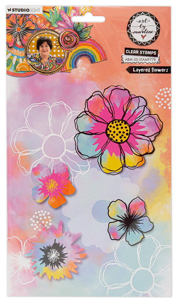 Art By Marlene Layered Flowers Clear Stamps (ABM-25-STAMP778) (DISCONTINUED) Art By Marlene Layered Flowers Clear Stamps (ABM-25-STAMP778) (DISCONTINUED)