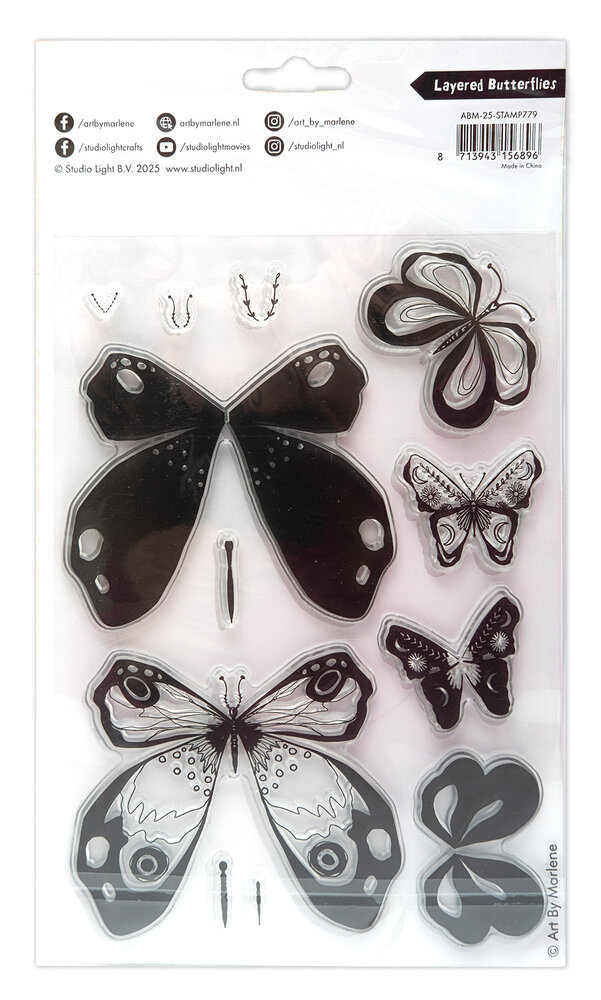 Art By Marlene Layered Butterflies Clear Stamps (ABM-25-STAMP779) (DISCONTINUED) Art By Marlene Layered Butterflies Clear Stamps (ABM-25-STAMP779) (DISCONTINUED)