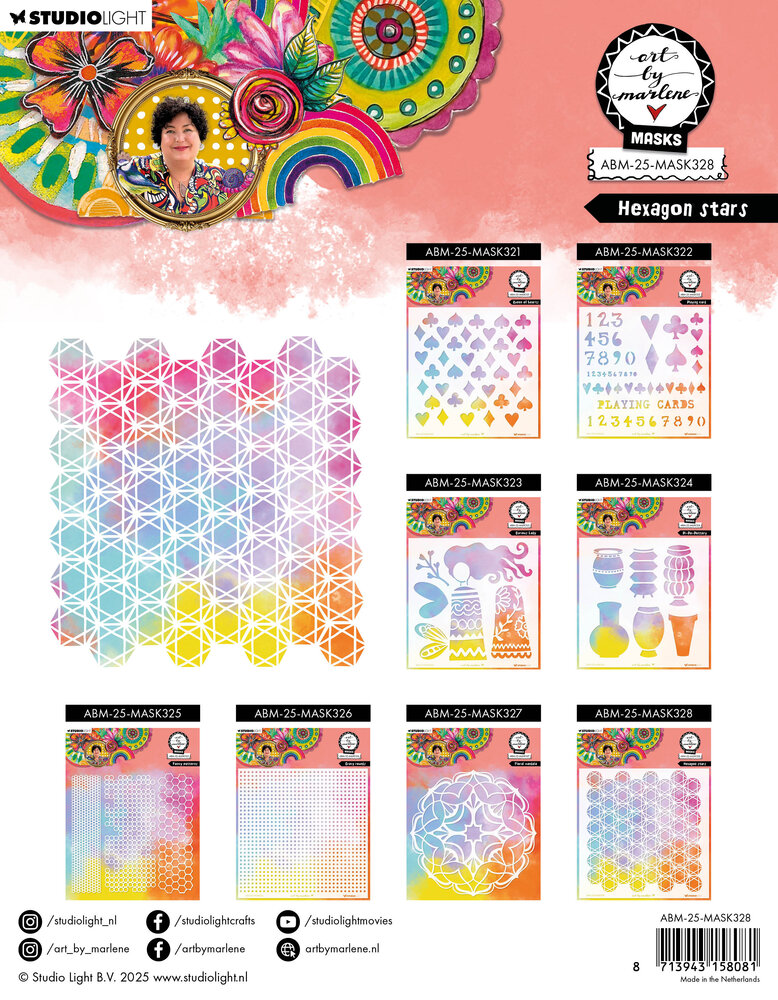 Art By Marlene Hexagon Stars Mask (ABM-25-MASK328) (DISCONTINUED)