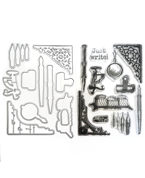 Elizabeth Craft Designs Hinged To The Past Stamp and Die Set Just Write (CSD388)