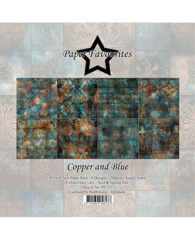 Paper Favourites Copper And Blue 12x12 Inch Paper Pack (PF722)