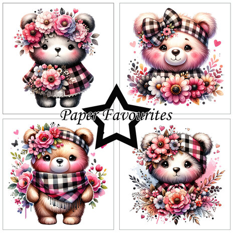 Paper Favourites Bear With Flowers 6x6 Inch Paper Pack (PF520) Paper Favourites Bear With Flowers 6x6 Inch Paper Pack (PF520)