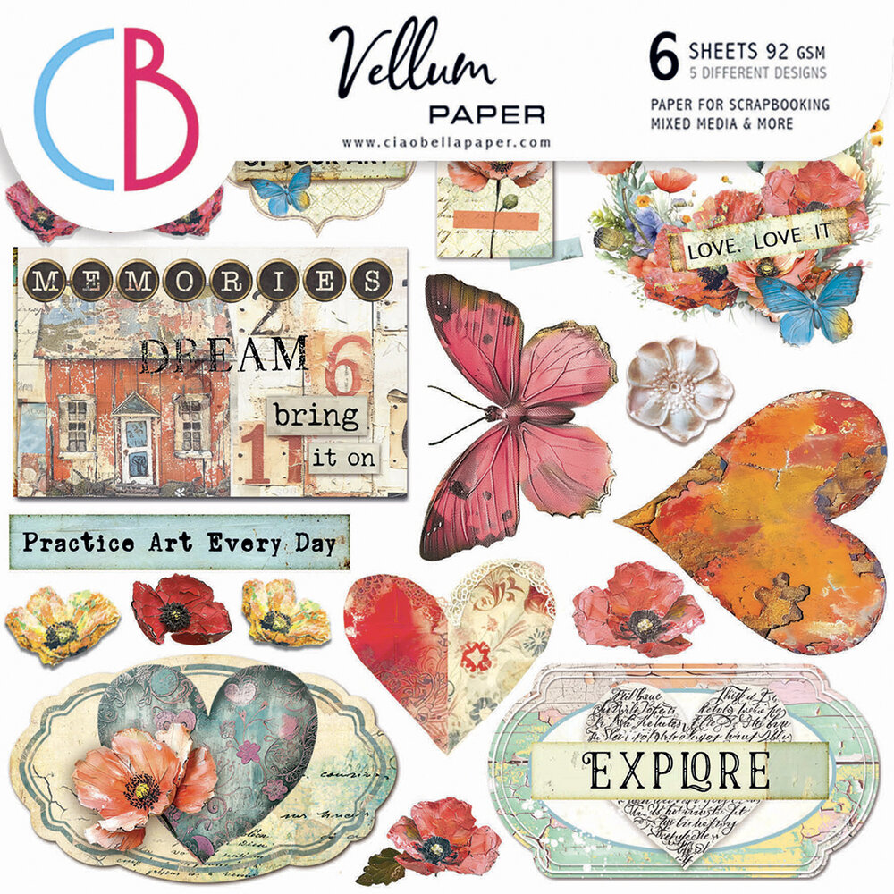 Ciao Bella Majestic Dream 6x6 Inch Vellum Fussy Cut (6pcs) (CBVQ023) Ciao Bella Majestic Dream 6x6 Inch Vellum Fussy Cut (6pcs) (CBVQ023)