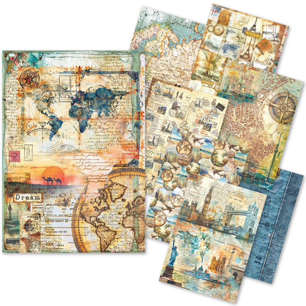Ciao Bella Wanderlust A5 Rice Paper Mixed (8pcs) (CBRS009) (DISCONTINUED)