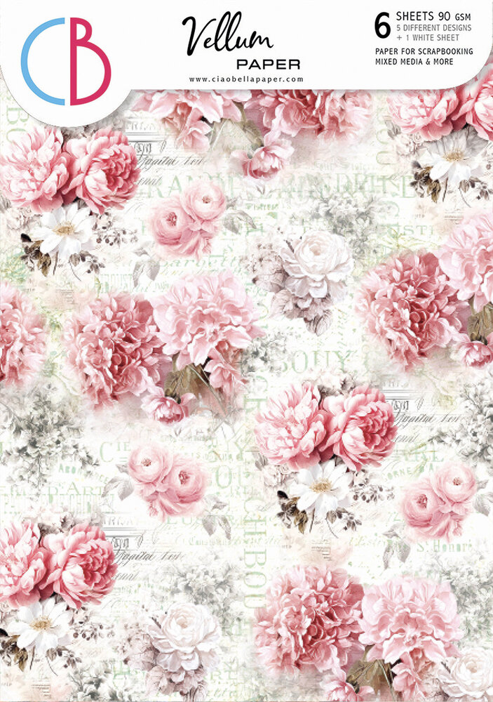 Ciao Bella Timeless Moments A4 Vellum Paper Patterns (6pcs) (CBV022) Ciao Bella Timeless Moments A4 Vellum Paper Patterns (6pcs) (CBV022)