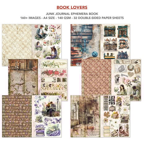Ciao Bella Book Lovers A4 Junk Journal Ephemera Book (32pcs) (CBB005)
