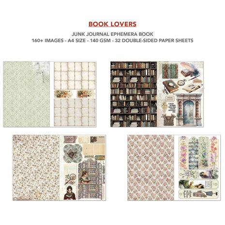 Ciao Bella Book Lovers A4 Junk Journal Ephemera Book (32pcs) (CBB005)