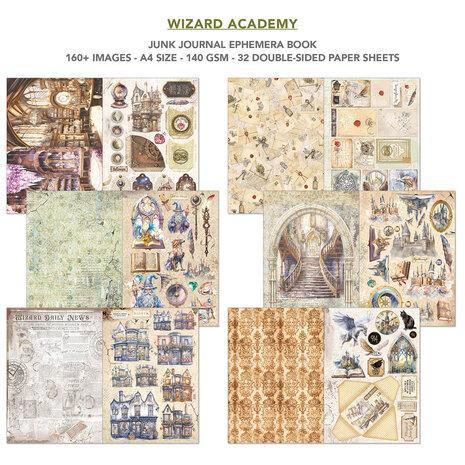 Ciao Bella Wizard Academy A4 Junk Journal Ephemera Book (32pcs) (CBB004) Ciao Bella Wizard Academy A4 Junk Journal Ephemera Book (32pcs) (CBB004)