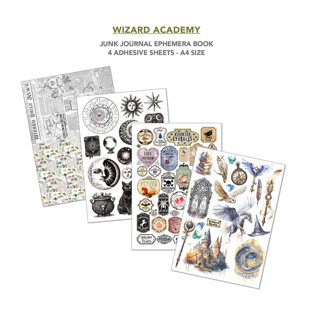 Ciao Bella Wizard Academy A4 Junk Journal Ephemera Book (32pcs) (CBB004) Ciao Bella Wizard Academy A4 Junk Journal Ephemera Book (32pcs) (CBB004)