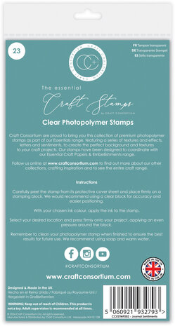 Craft Consortium Clear Stamps Journal Sentiments (CCESTMP002)