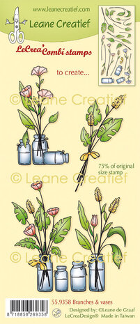 Leane Creatief LeCreaDesign Combi Clear Stamp Flowers & Vases (55.9358) (DISCONTINUED)