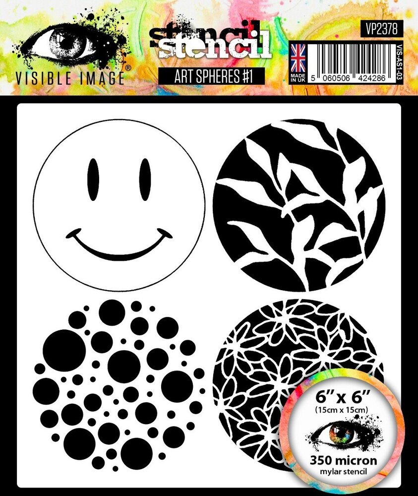 Visible Image Art Spheres #1 6x6 Inch Stencil (VIS-AS1-03)