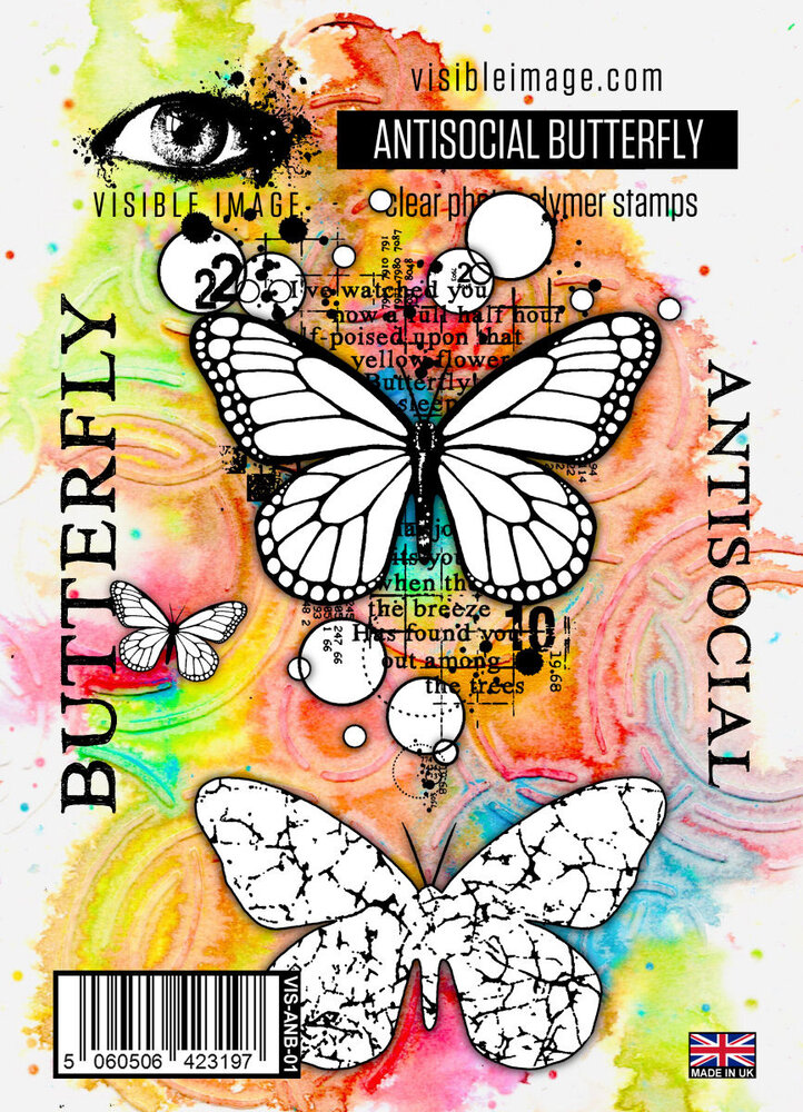 Visible Image Antisocial Butterfly A6 Stamp Set (VIS-ANB-01) Visible Image Antisocial Butterfly A6 Stamp Set (VIS-ANB-01)