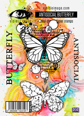 Visible Image Antisocial Butterfly A6 Stamp Set (VIS-ANB-01) Visible Image Antisocial Butterfly A6 Stamp Set (VIS-ANB-01)