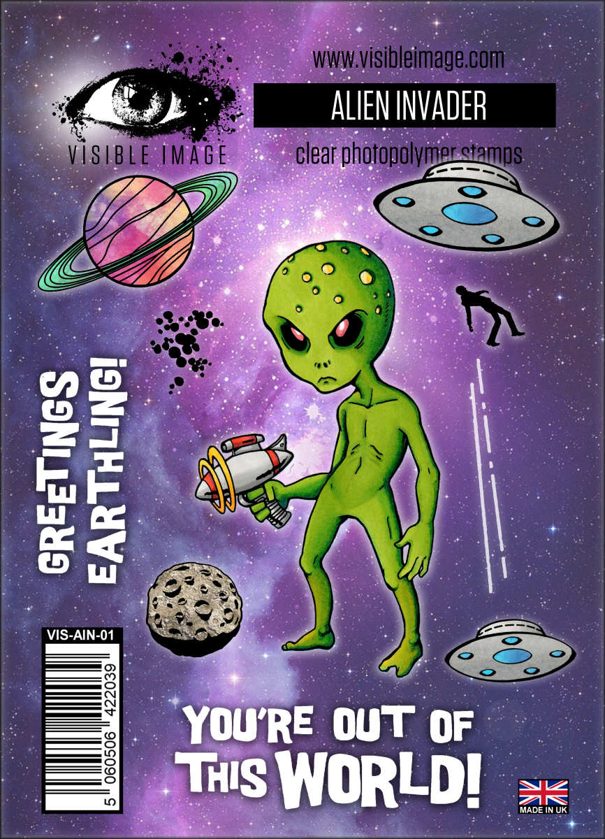 Alien Invader A6 Stamp Set (VIS-AIN-01) - Craftlines B.V.