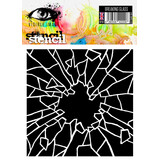 Visible Image Breaking Glass 6x6 Inch Stencil (VIS-BRG-03)