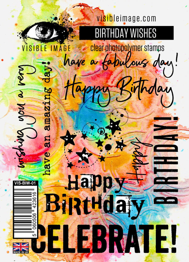 Visible Image Birthday Wishes A6 Stamp Set (VIS-BIW-01)
