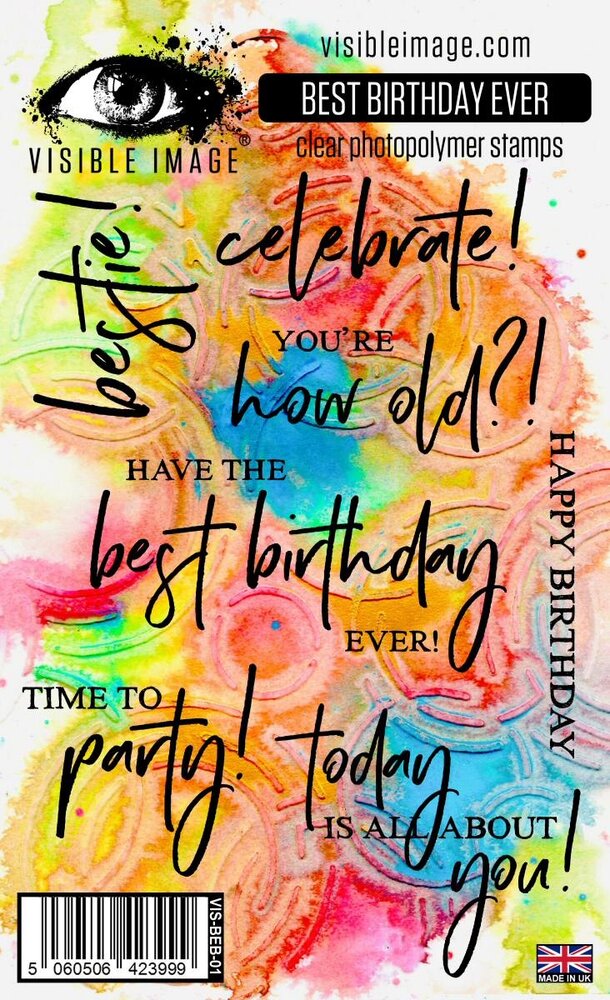 Visible Image Best Birthday Ever A6 Stamp Set (VIS-BEB-01) Visible Image Best Birthday Ever A6 Stamp Set (VIS-BEB-01)