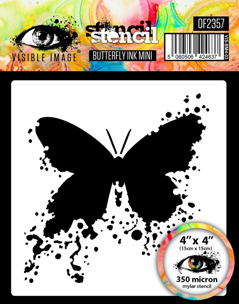 Visible Image Butterfly Ink Mini 4x4 Inch Stencil (VIS-BM4-03) Visible Image Butterfly Ink Mini 4x4 Inch Stencil (VIS-BM4-03)