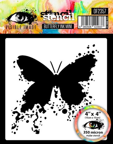 Visible Image Butterfly Ink Mini 4x4 Inch Stencil (VIS-BM4-03) Visible Image Butterfly Ink Mini 4x4 Inch Stencil (VIS-BM4-03)