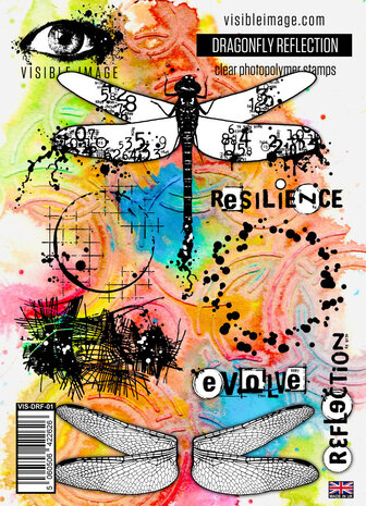 Visible Image Dragonfly Reflection A5 Stamp Set (VIS-DRF-01) Visible Image Dragonfly Reflection A5 Stamp Set (VIS-DRF-01)