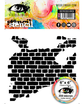 Visible Image Distressed Brick 6x6 Inch Stencil (VIS-DBR-03)