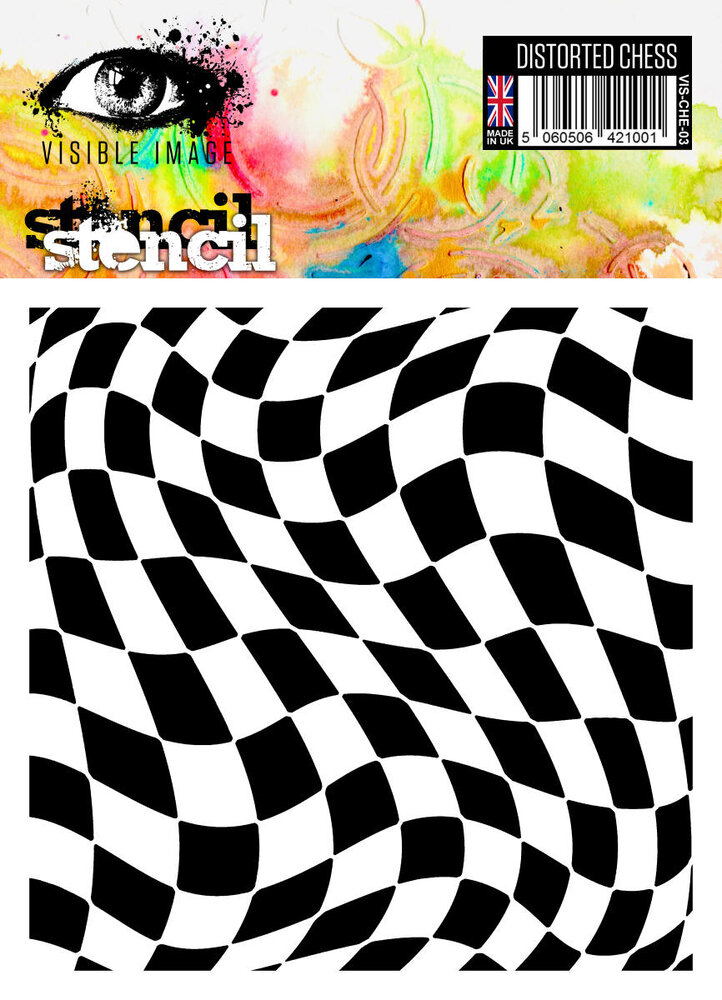 Visible Image Distorted Chess 6x6 Inch Stencil (VIS-CHE-03)