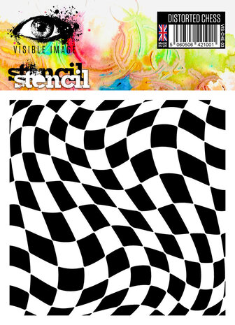 Visible Image Distorted Chess 6x6 Inch Stencil (VIS-CHE-03)