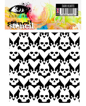 Visible Image Dark Hearts 6x6 Inch Stencil (VIS-DHS-03)