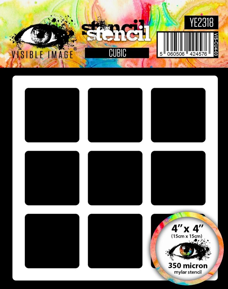 Visible Image Cubic 4x4 Inch Stencil (VIS-CU4-03) Visible Image Cubic 4x4 Inch Stencil (VIS-CU4-03)