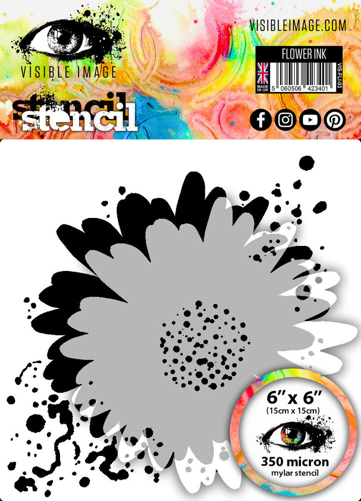 Visible Image Flower Ink 6x6 Inch Stencil (VIS-FLI-03) Visible Image Flower Ink 6x6 Inch Stencil (VIS-FLI-03)
