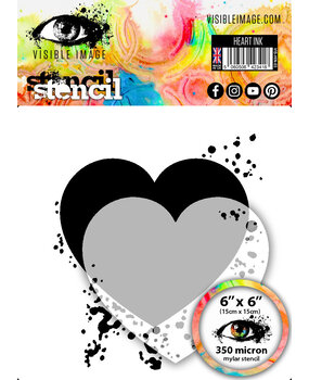 Visible Image Heart Ink 6x6 Inch Stencil (VIS-HIN-03)