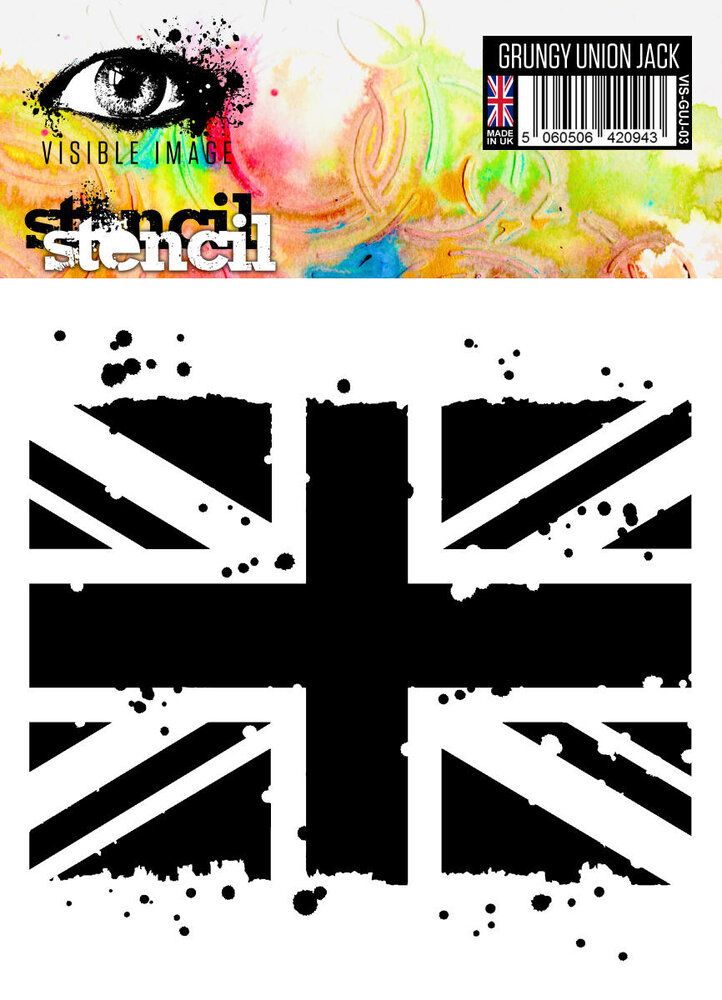 Visible Image Grungy Union Jack 6x6 Inch Stencil (VIS-GUJ-03) Visible Image Grungy Union Jack 6x6 Inch Stencil (VIS-GUJ-03)