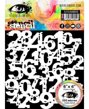 Visible Image Glitch Numbers 6x6 Inch Stencil (VIS-GLI-03)