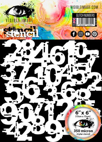 Visible Image Glitch Numbers 6x6 Inch Stencil (VIS-GLI-03)