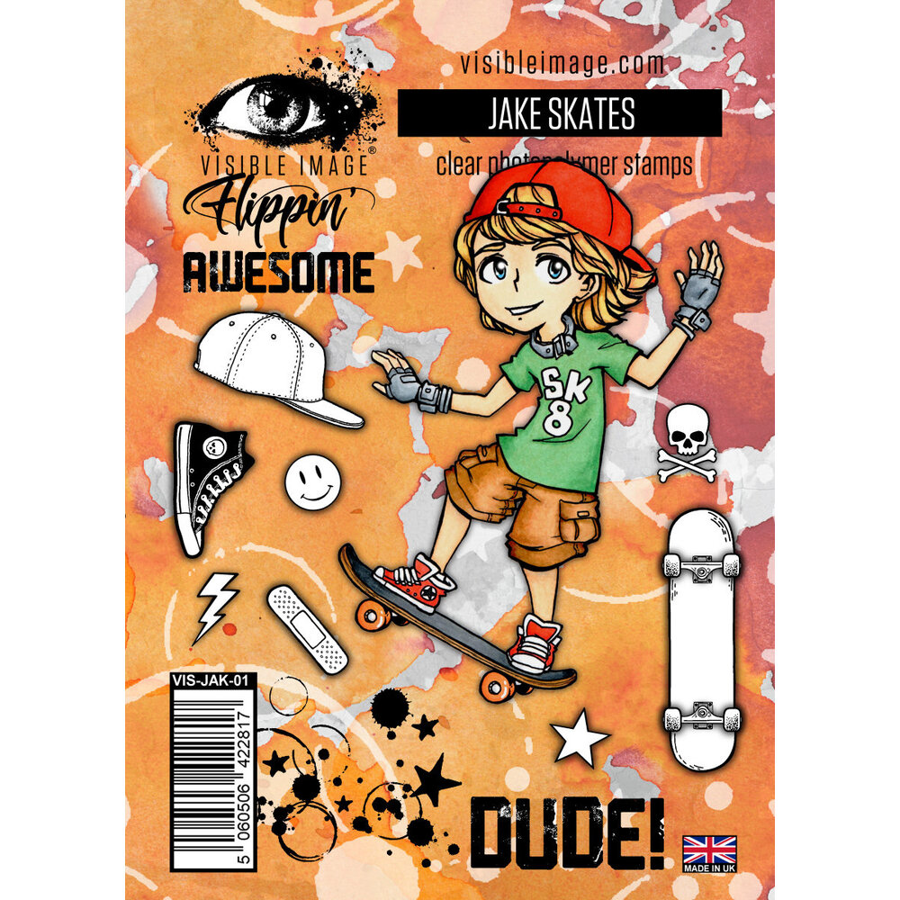 Jake Skates A6 Stamp Set (VIS-JAK-01) - Craftlines B.V.