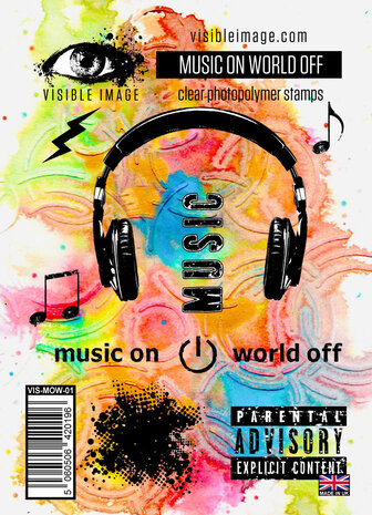 Visible Image Music On World Off A6 Stamp Set (VIS-MOW-01) Visible Image Music On World Off A6 Stamp Set (VIS-MOW-01)