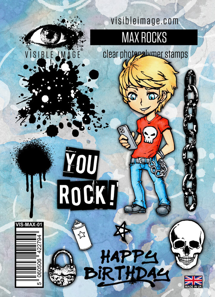 Visible Image Max Rocks A6 Stamp Set (VIS-MAX-01) Visible Image Max Rocks A6 Stamp Set (VIS-MAX-01)