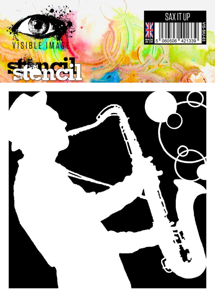 Visible Image Sax It Up 6x6 Inch Stencil (VIS-SIU-03) Visible Image Sax It Up 6x6 Inch Stencil (VIS-SIU-03)