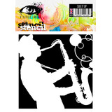 Visible Image Sax It Up 6x6 Inch Stencil (VIS-SIU-03)