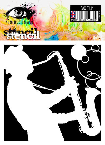 Visible Image Sax It Up 6x6 Inch Stencil (VIS-SIU-03) Visible Image Sax It Up 6x6 Inch Stencil (VIS-SIU-03)