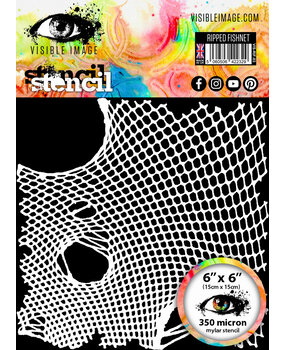 Visible Image Ripped Fishnet 6x6 Inch Stencil (VIS-RIF-03)
