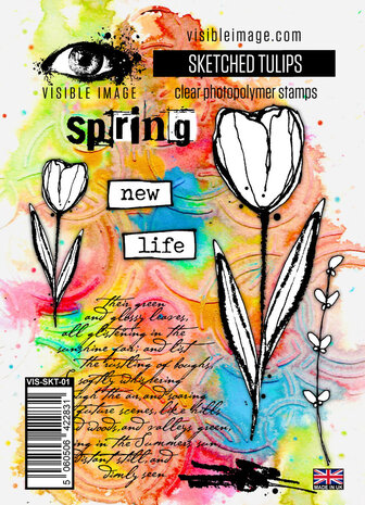 Visible Image Sketched Tulips A6 Stamp Set (VIS-SKT-01)
