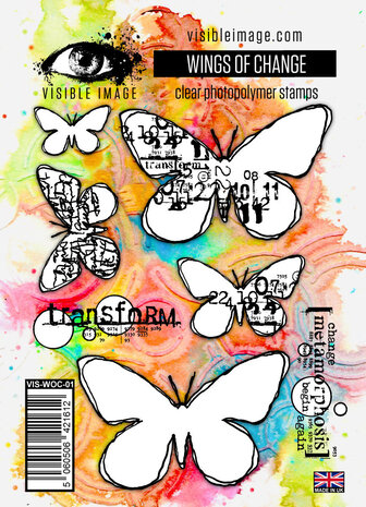 Visible Image Wings of Change A6 Stamp Set (VIS-WOC-01) Visible Image Wings of Change A6 Stamp Set (VIS-WOC-01)