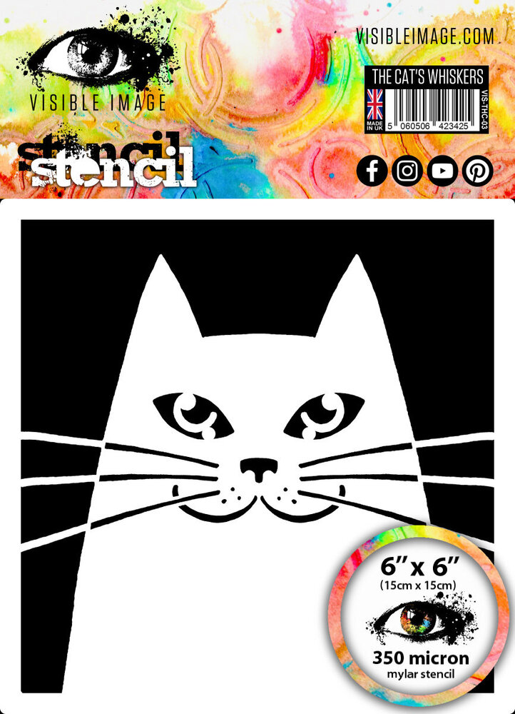 Visible Image The Cat's Whiskers 6x6 Inch Stencil (VIS-THC-03) Visible Image The Cat's Whiskers 6x6 Inch Stencil (VIS-THC-03)