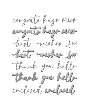 Spellbinders Vivid Script Sentiments Etched Dies (S5-679)